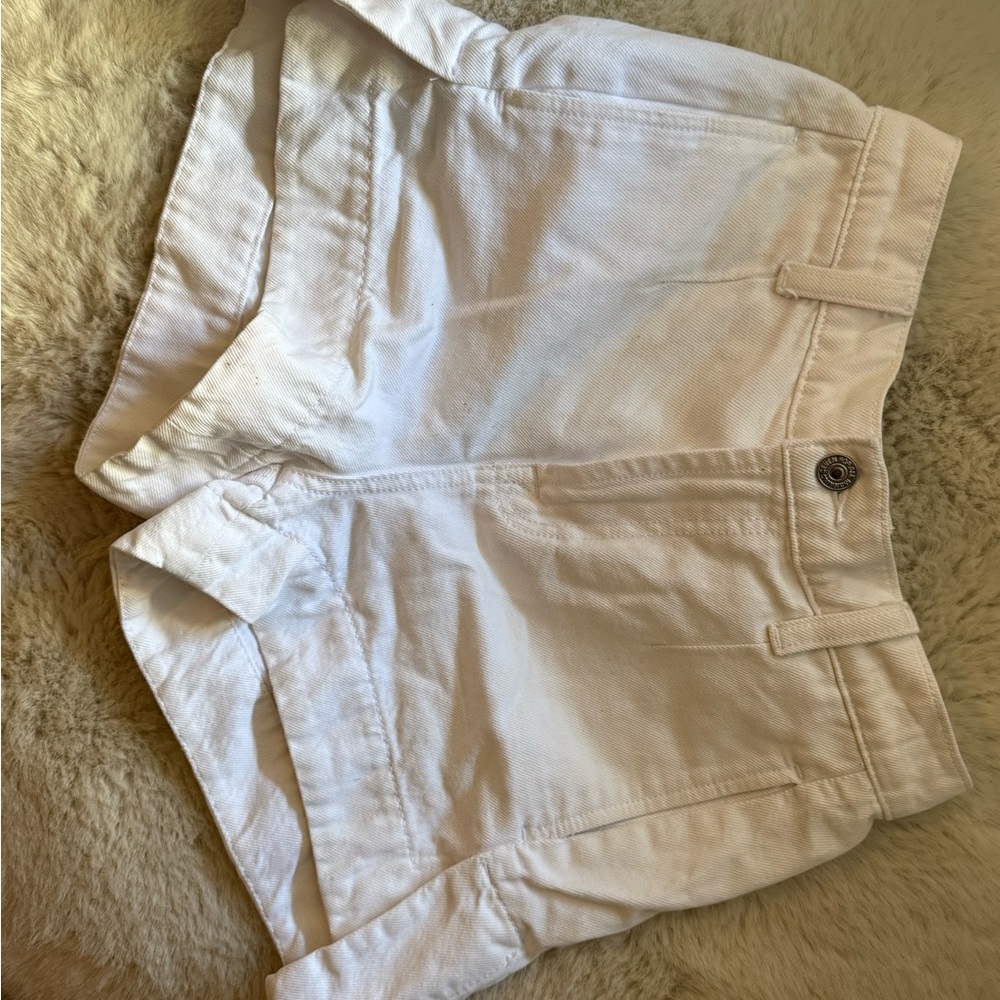 7 For All Mankind High Waist White Shorts